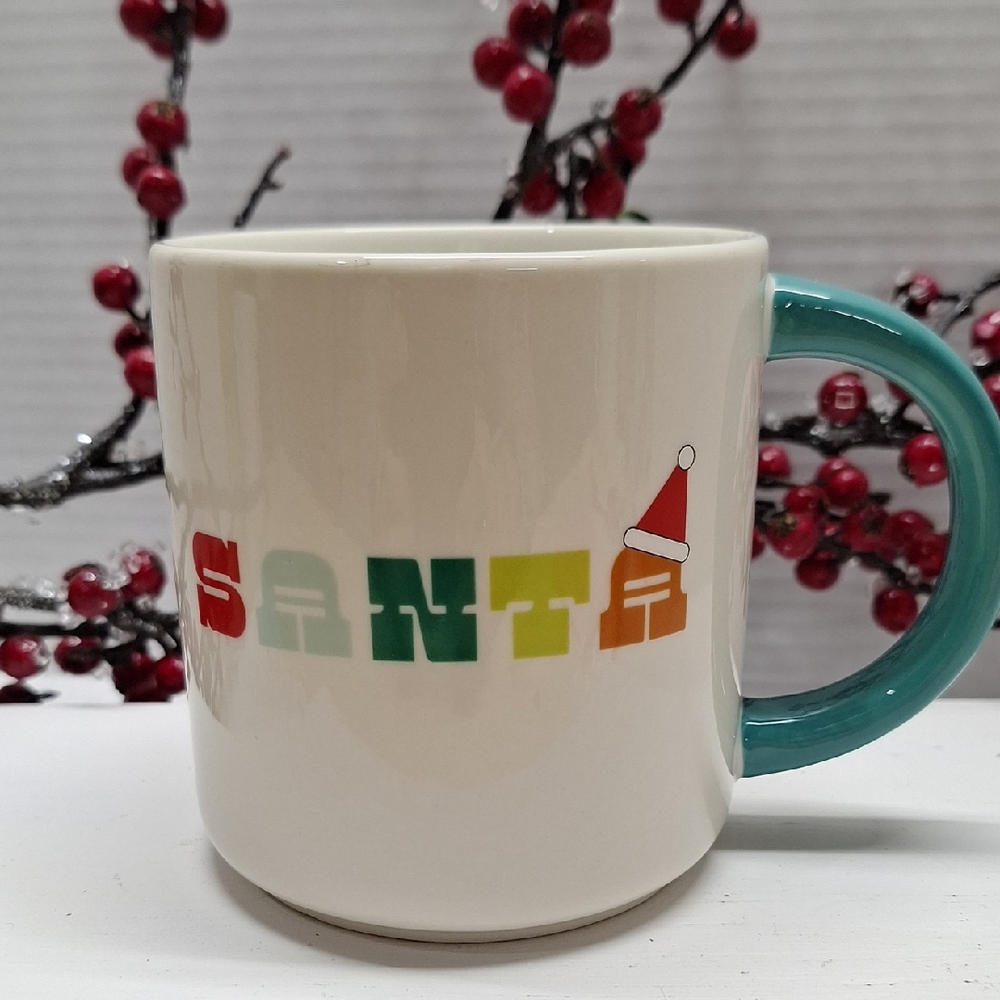 🛍2/$15🛍 #ABV Indigo Santa Mug with Teal Handle